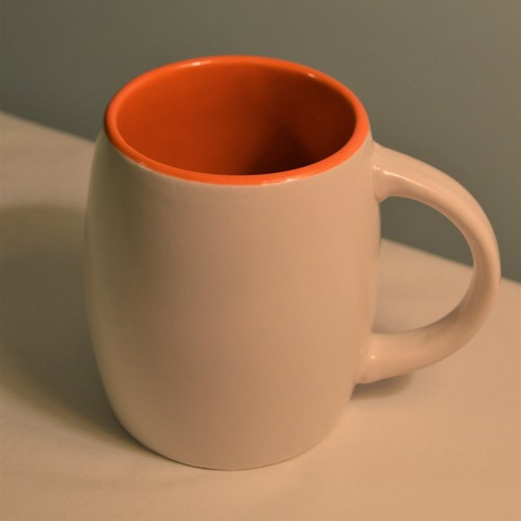 Dunkin' Donuts 14oz engraved cream and orange stoneware mug 14oz 2012 like new - Picture 3 of 6